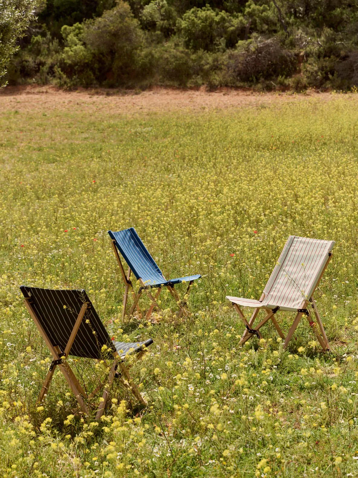 Outdoor Market stol sammenleggbar, Blue-beige HAY