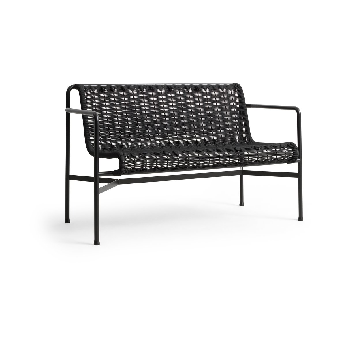 HAY Palissade Cord Dining benk med armlener Anthracite