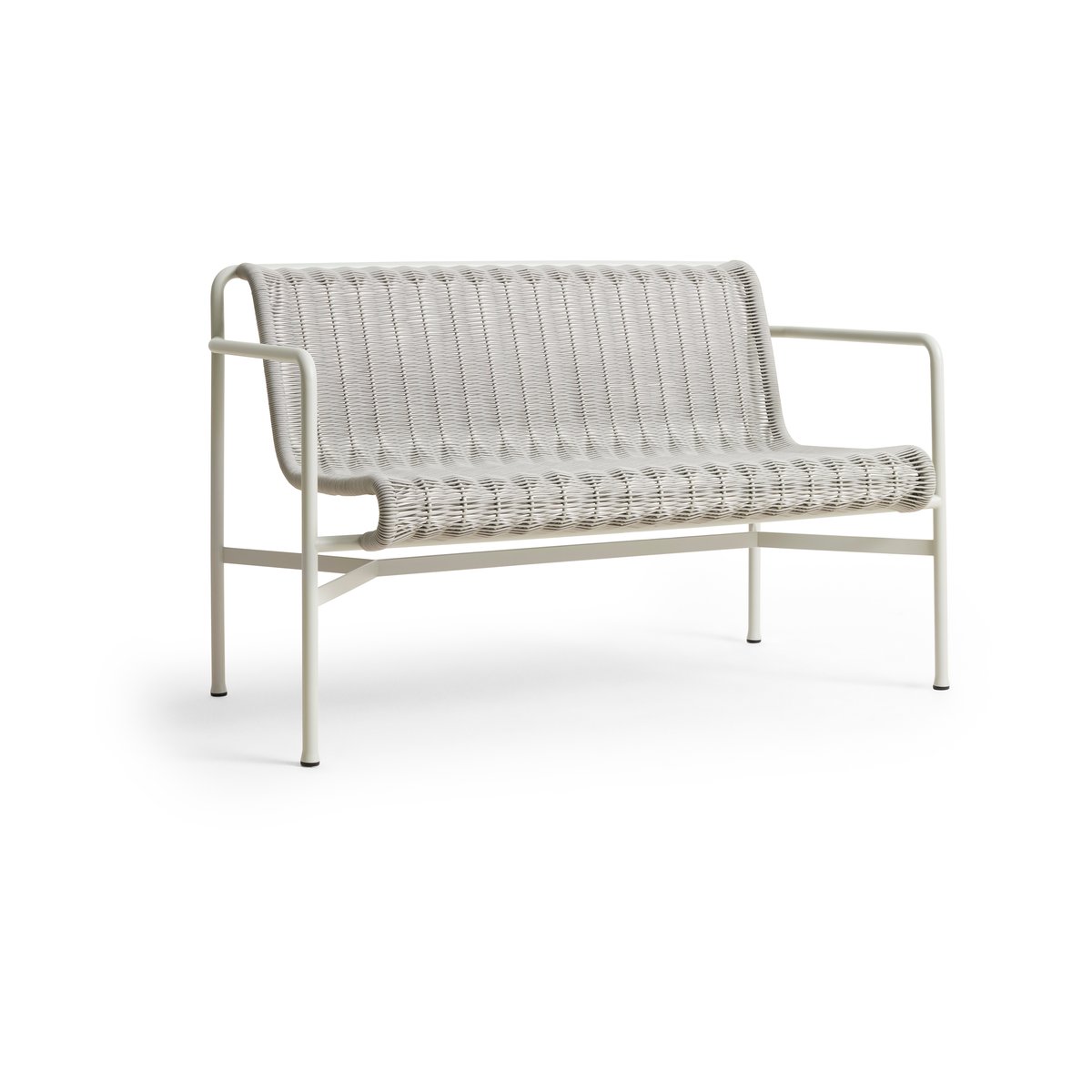 HAY Palissade Cord Dining benk med armlener Sky grey