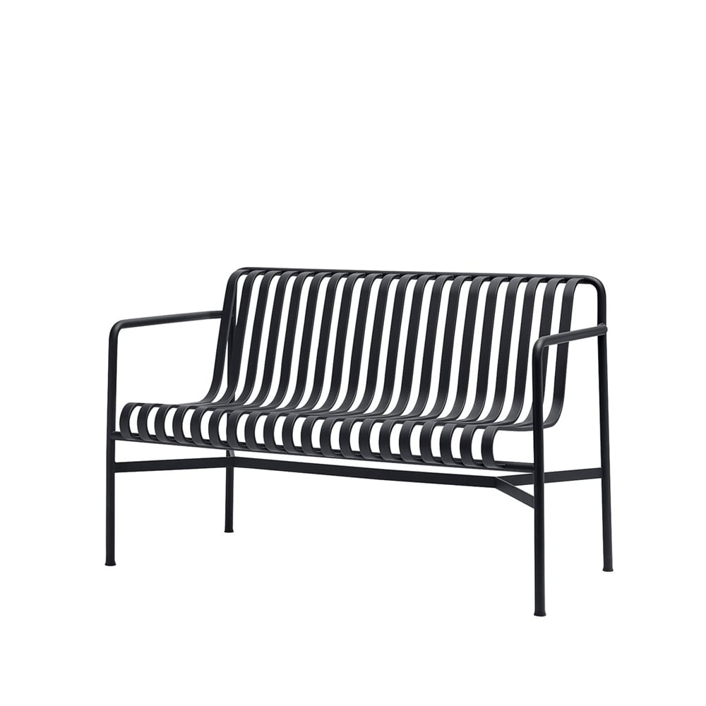 HAY Palissade Dining benk med armlener Anthracite