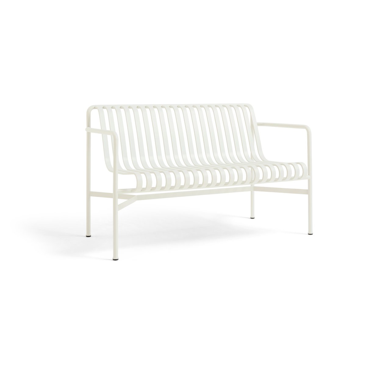HAY Palissade Dining benk med armlener Cream white