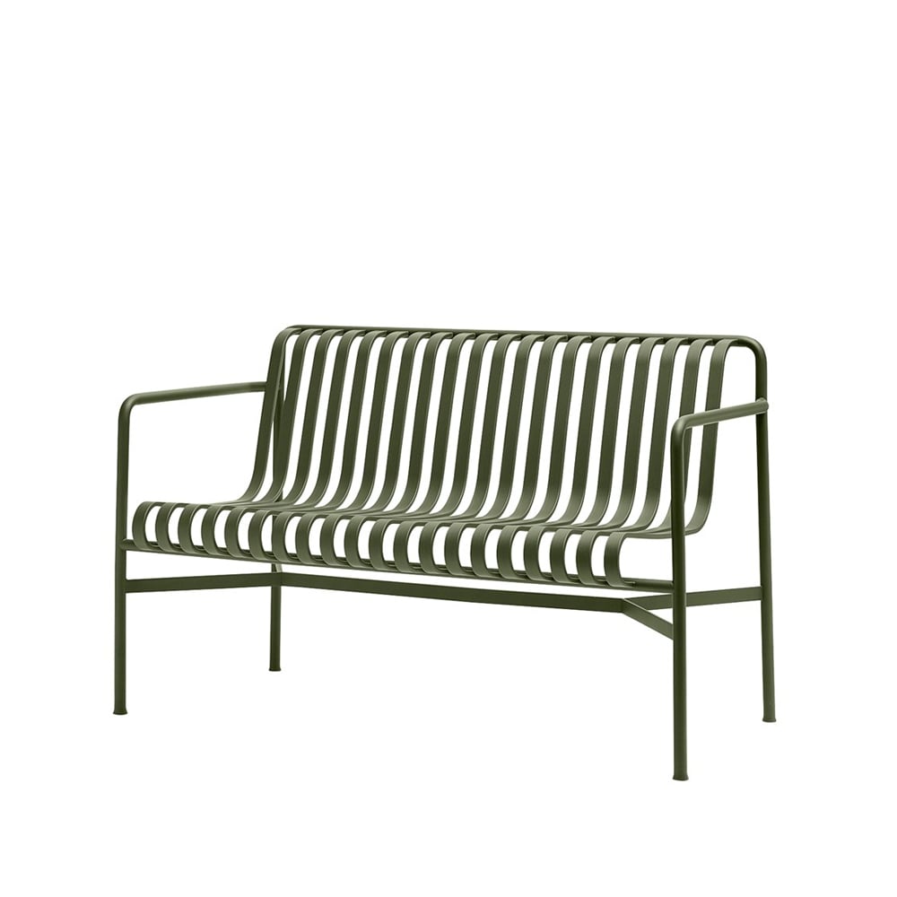HAY Palissade Dining benk med armlener Olive