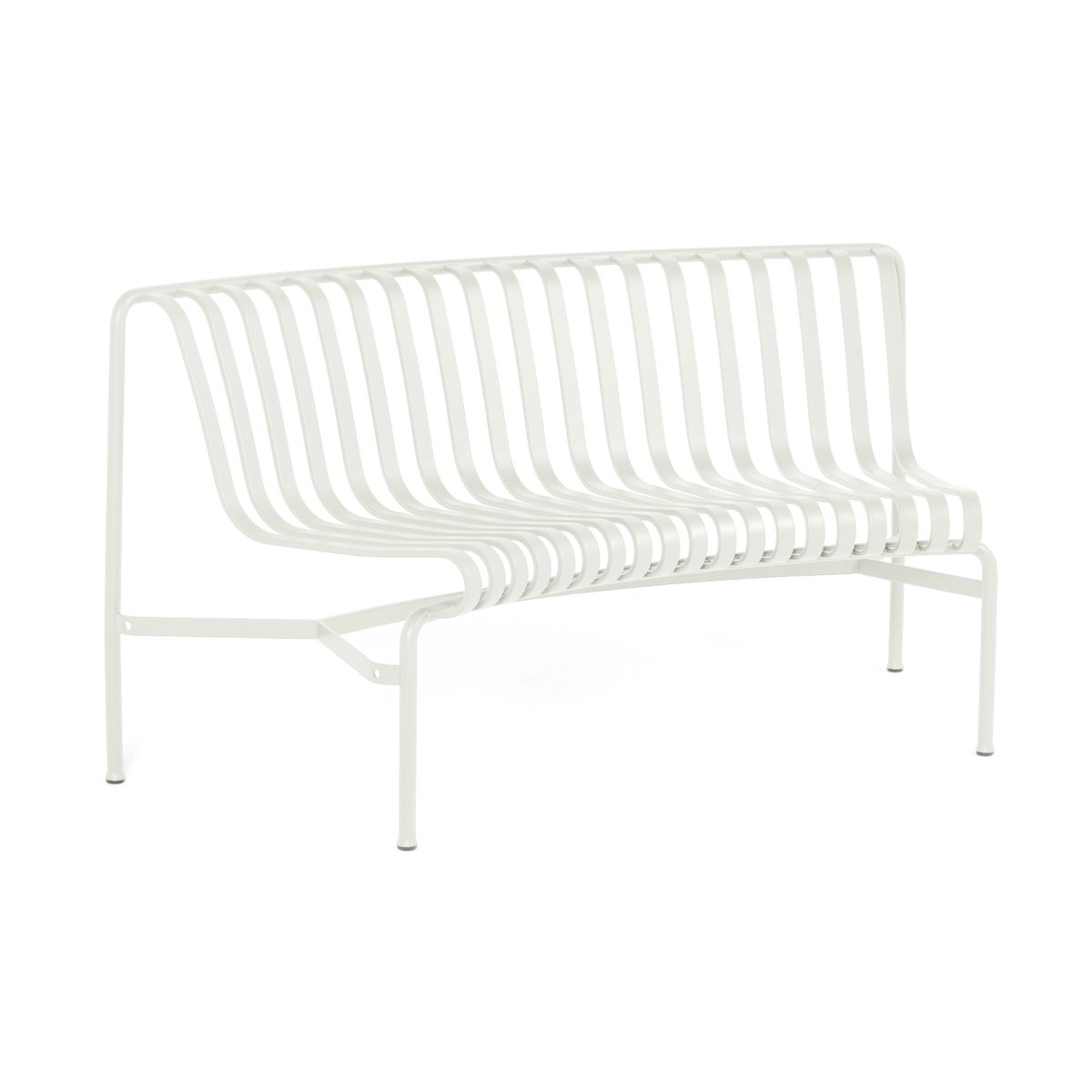 HAY Palissade Dining parkbenk med rygg innsvunget Cream white