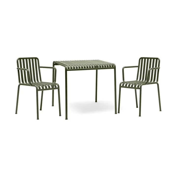 Palissade spisegruppe 2 armlenstoler 82,5x90 cm olive - HAY