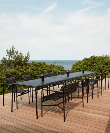 Palissade spisegruppe 2 Dining karmstol + benk 170x90 cm anthracite - HAY