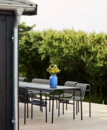 Palissade spisegruppe 2 Dining karmstol + benk 170x90 cm anthracite - HAY