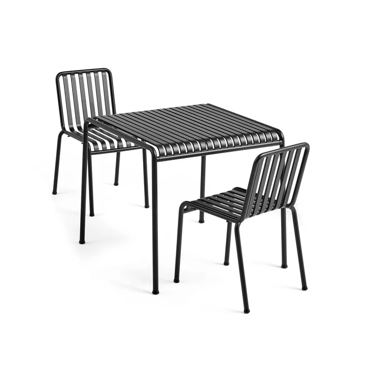 Palissade spisegruppe 2 stoler 82,5x90 cm anthracite - HAY