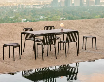 Palissade spisegruppe 4 stoler 170x90 cm - Anthracite - HAY