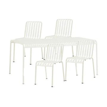 Palissade spisegruppe 4 stoler 170x90 cm cream white - HAY
