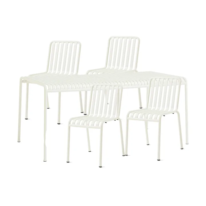Palissade spisegruppe 4 stoler 170x90 cm cream white - HAY