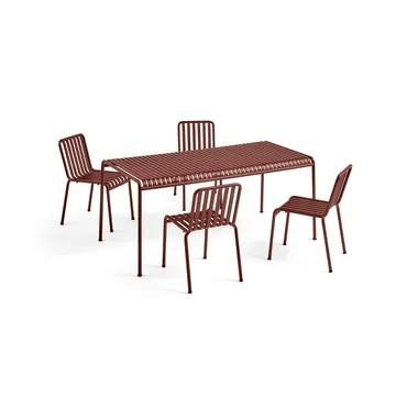 Palissade spisegruppe 4 stoler 170x90 cm - Iron red - HAY