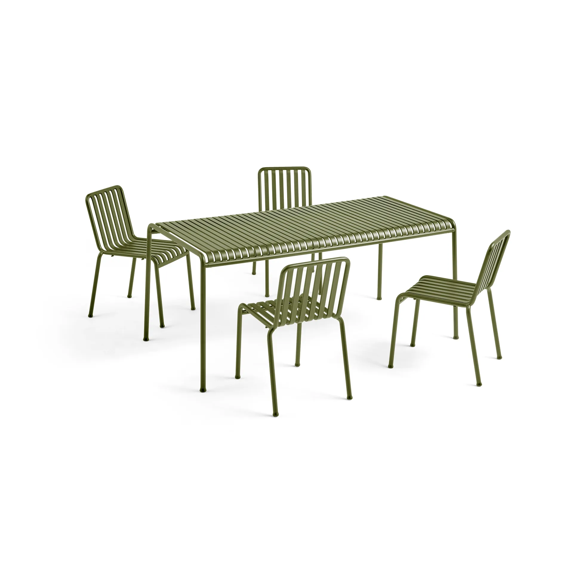 Palissade spisegruppe 4 stoler 170x90 cm - Olive,  HAY