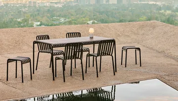 Palissade spisegruppe 6 stoler 170x90 cm anthracite - HAY