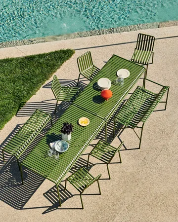 Palissade spisegruppe 6 stoler 170x90 cm olive - HAY
