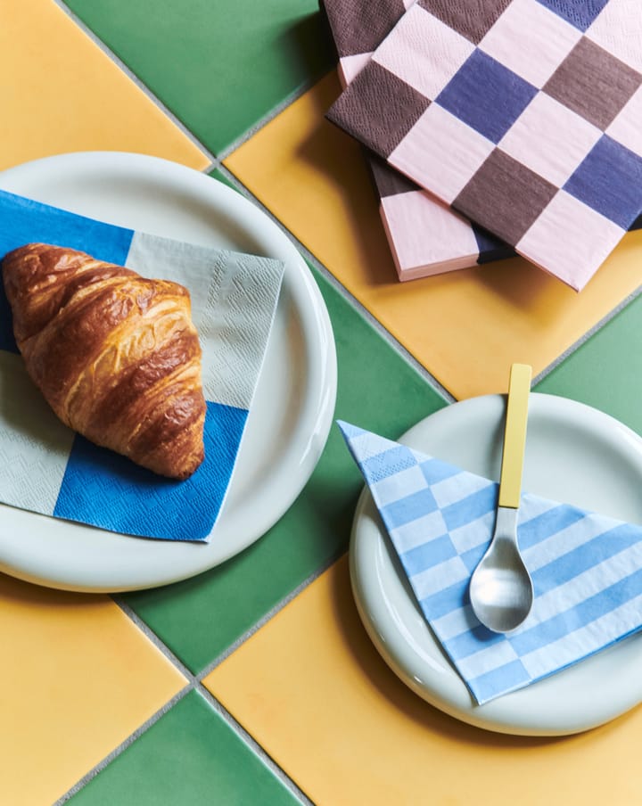 Pattern Dinner Check serviett 40x40 cm 20-pakning, Grey-blue L HAY