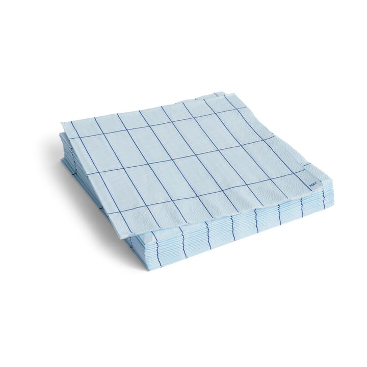 Pattern Dinner serviett 40x40 cm 20-pakning - Light blue-blue grid - HAY