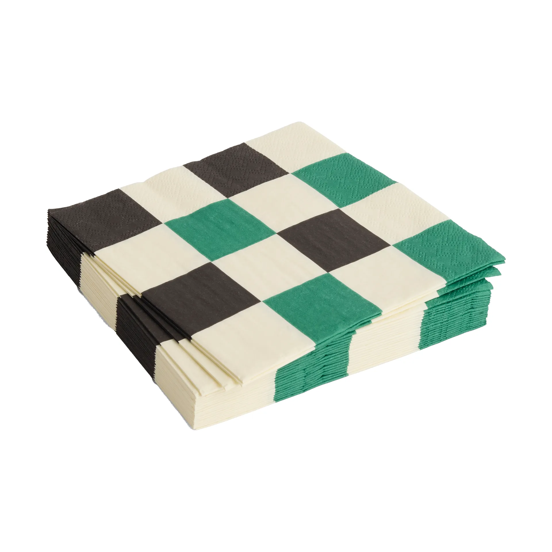 Pattern Lunch Check serviett 33x33 cm 20-pakning, Off white-green-black M HAY