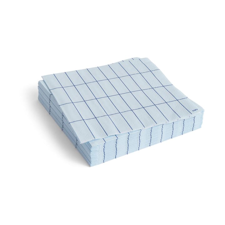 Pattern Lunsj serviett 33x33 cm 20-pakning - Light blue-blue grid - HAY