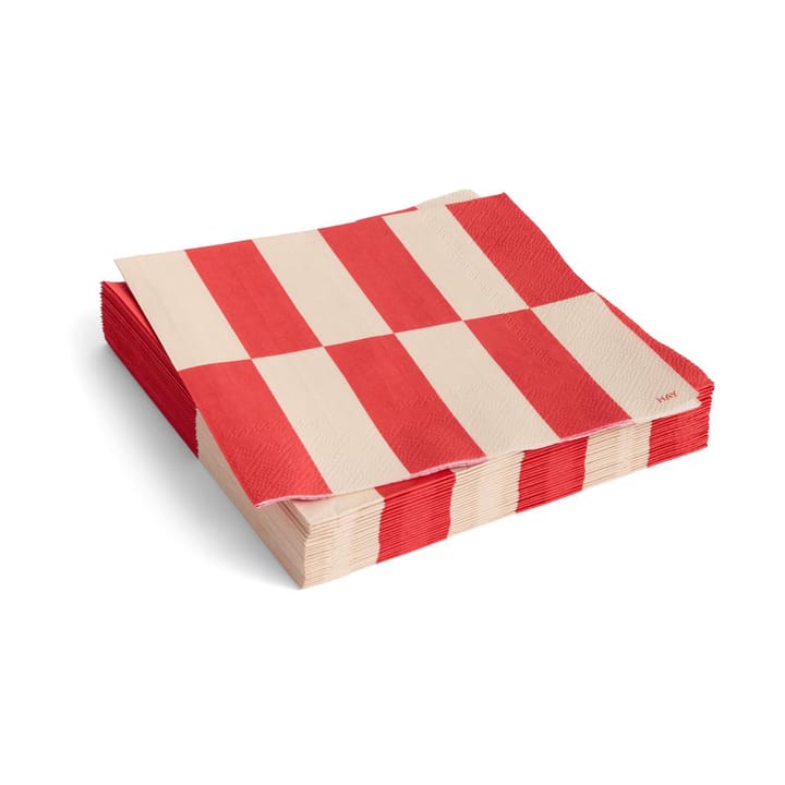 Pattern Lunsj serviett 33x33 cm 20-pakning - Off white-red - HAY