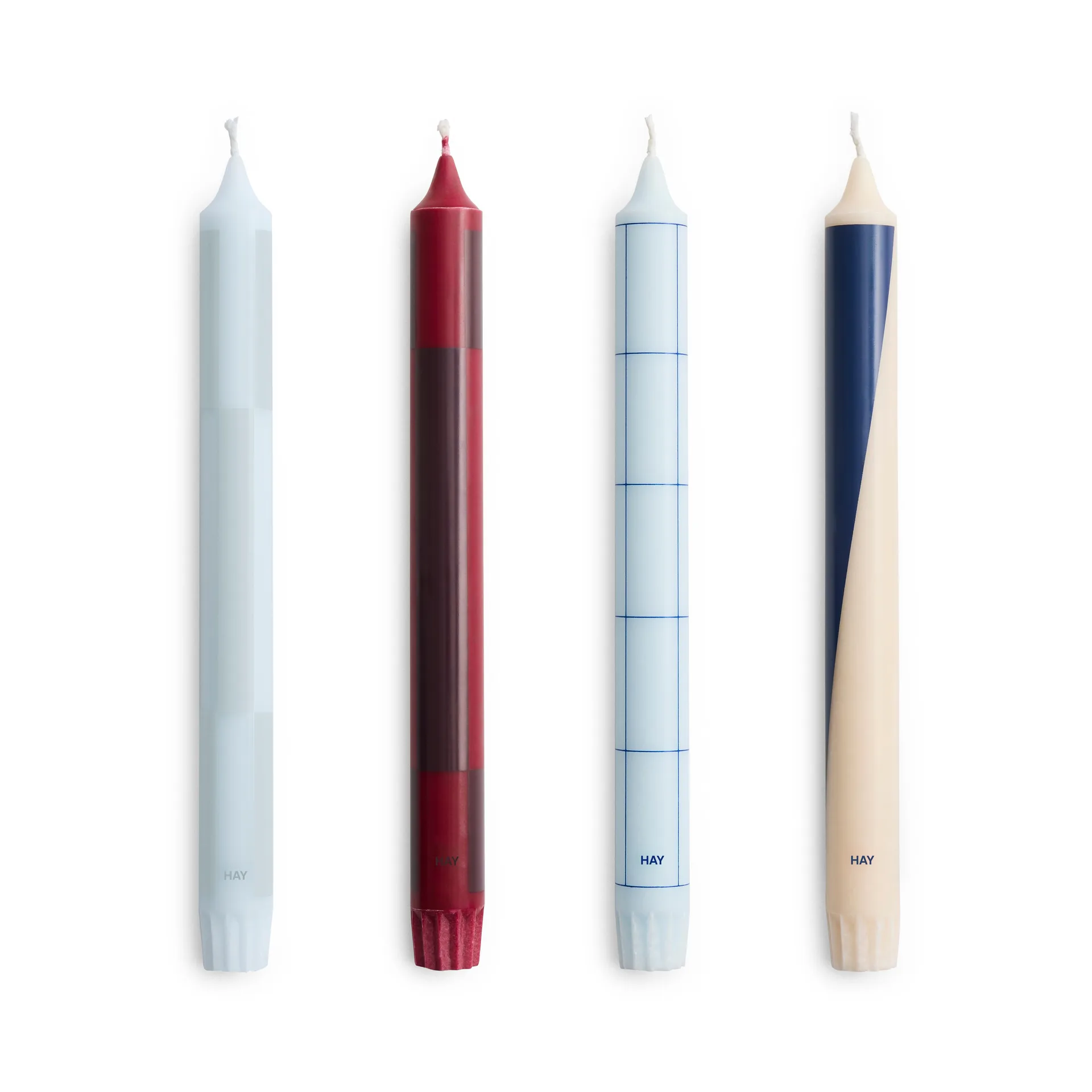 Pattern lys miks 4-pakning, Blues-bordeaux HAY