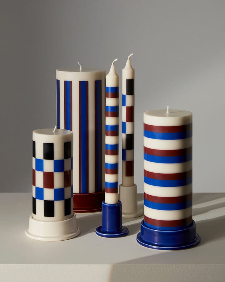 Pattern lys stripe, Off white-brown-blue HAY