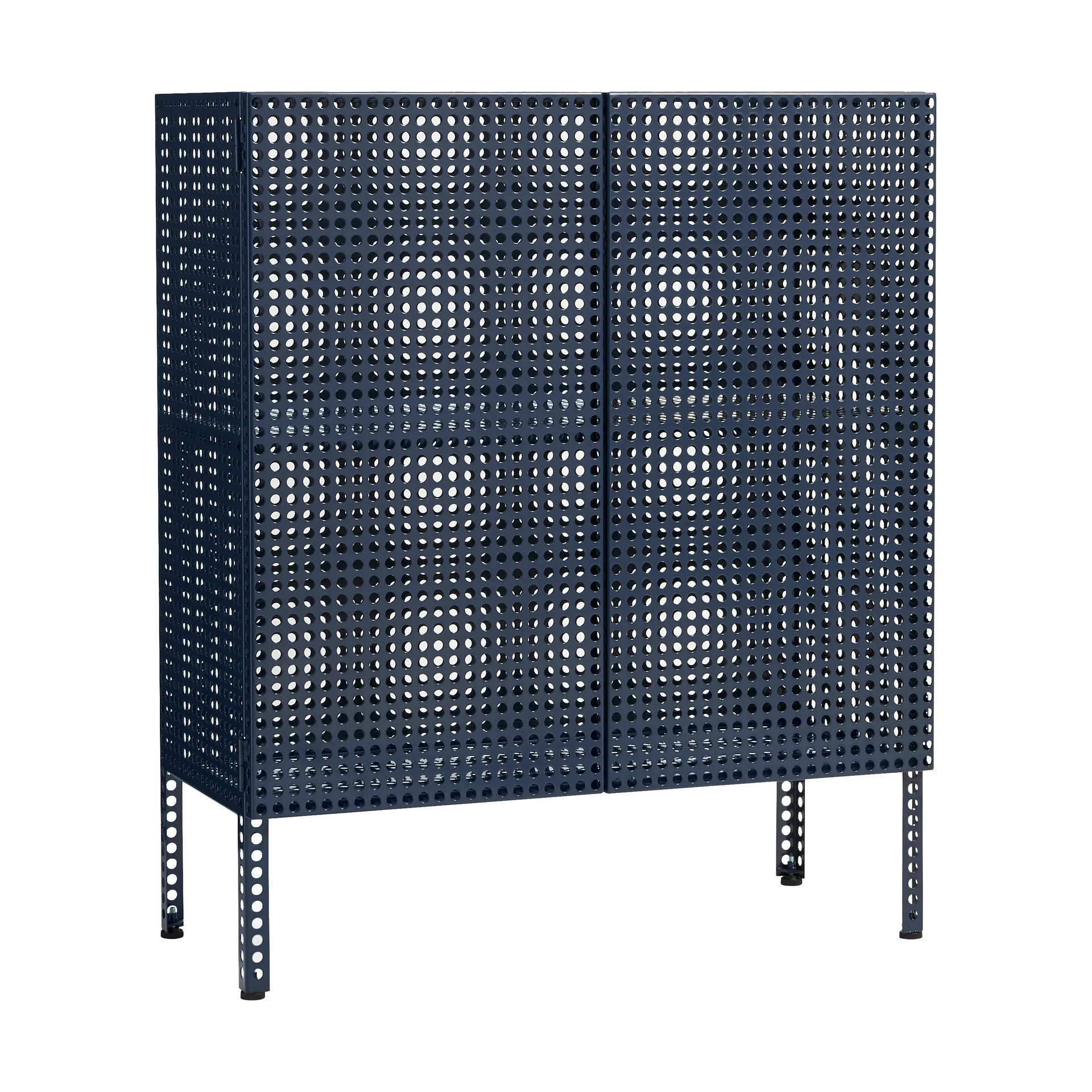 Perforated Cabinet skap medium, Steel blue HAY
