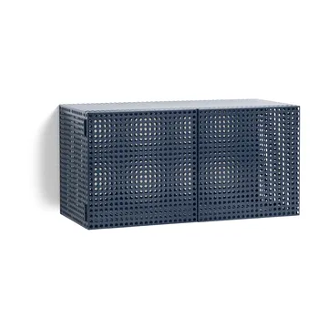 Perforated Cabinet veggskap small - Steel blue - HAY
