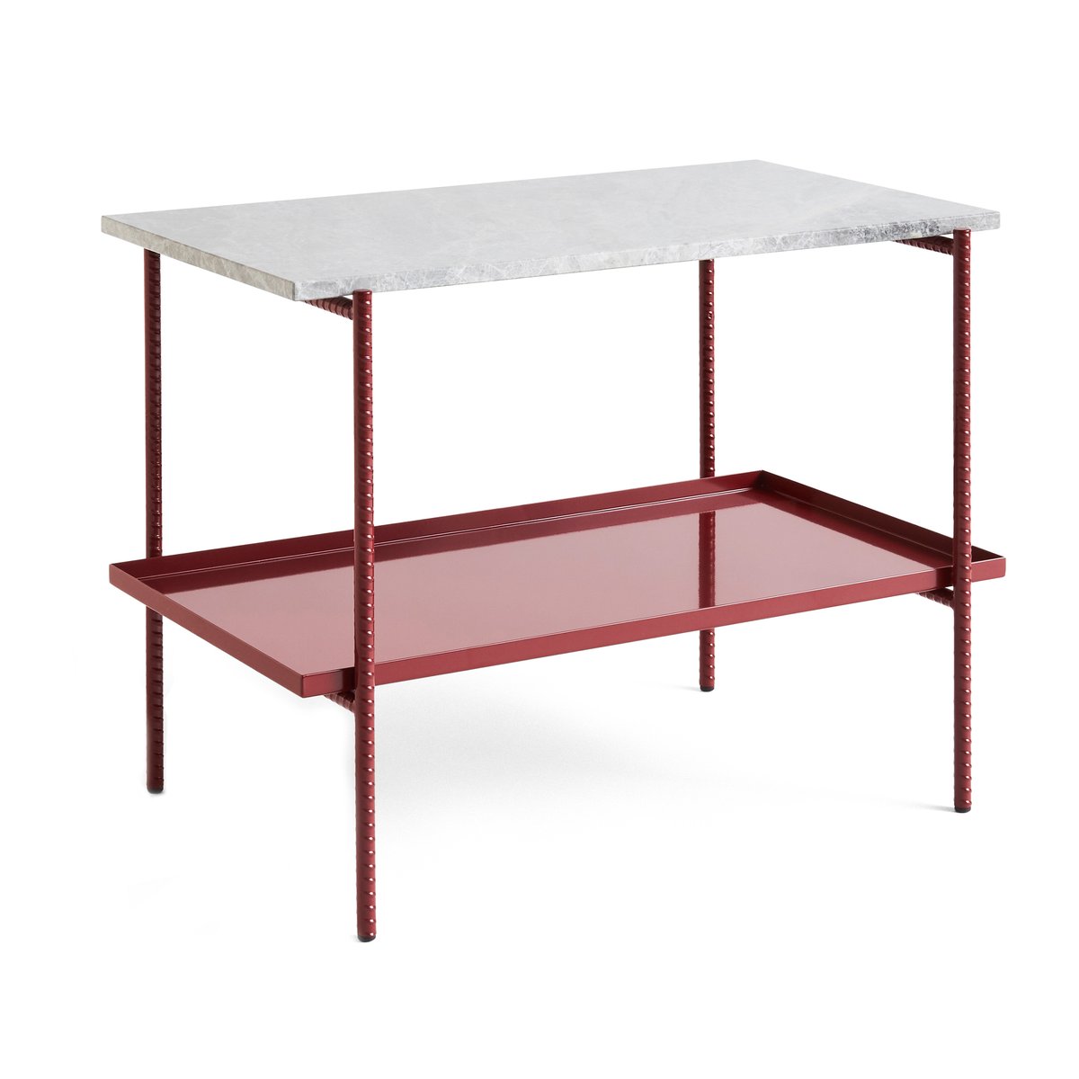 Bilde av HAY Rebar sidebord 75x44x55 cm Grey marble-barn red