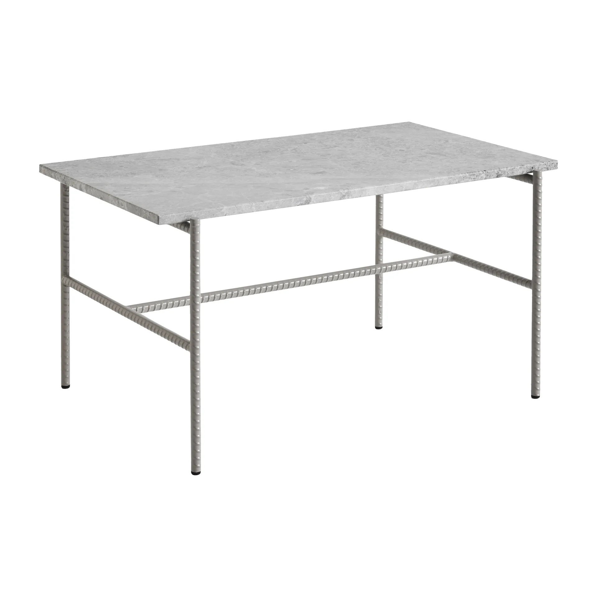Rebar sofabord 80x49x40,5 cm, Grey marble-fossil HAY