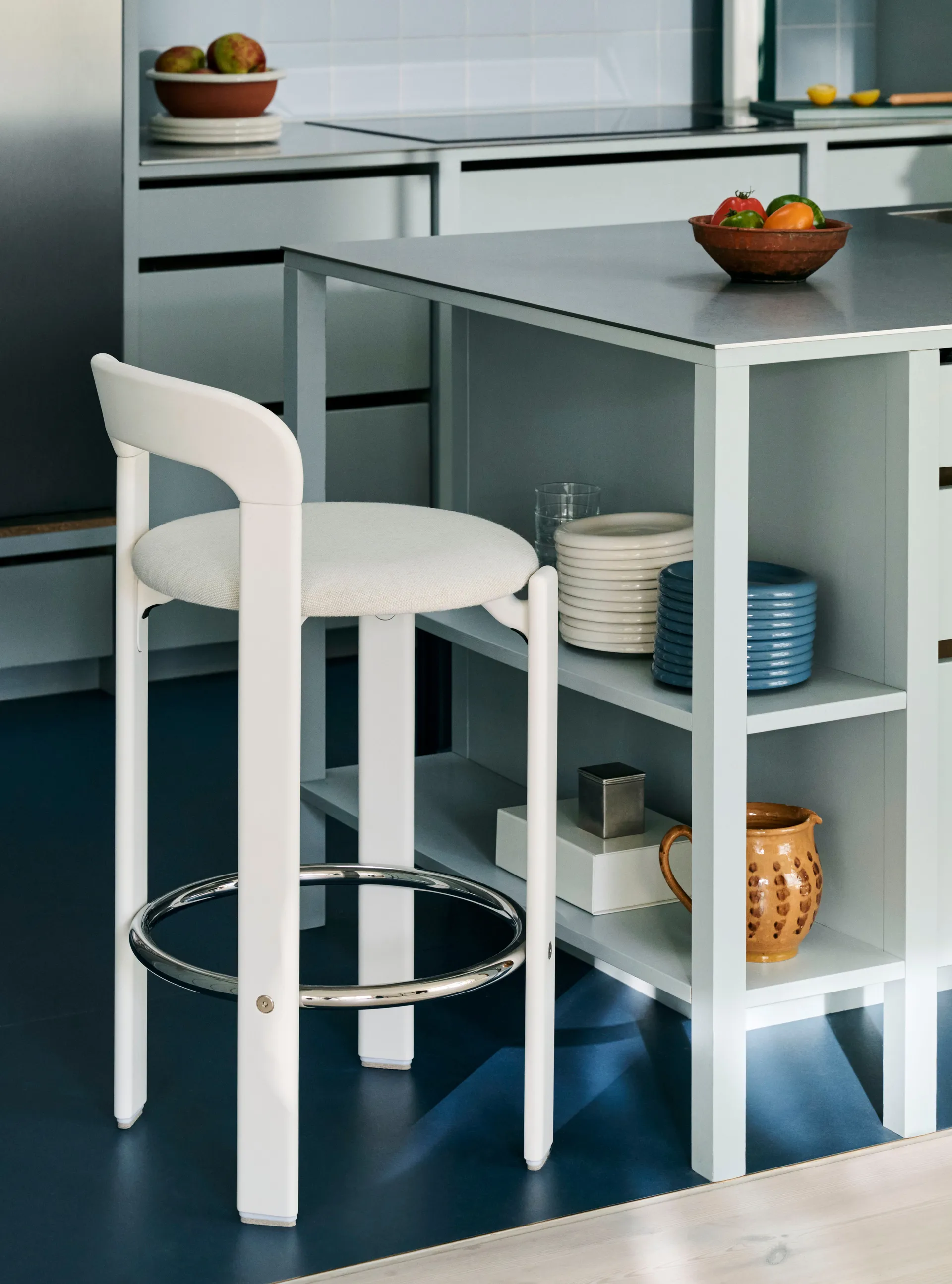 Rey kledd barstol 75 cm, Mode 011-cream white HAY