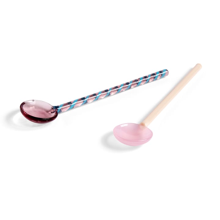 Round glasskje 2-stk. - Aubergine-light pink - HAY
