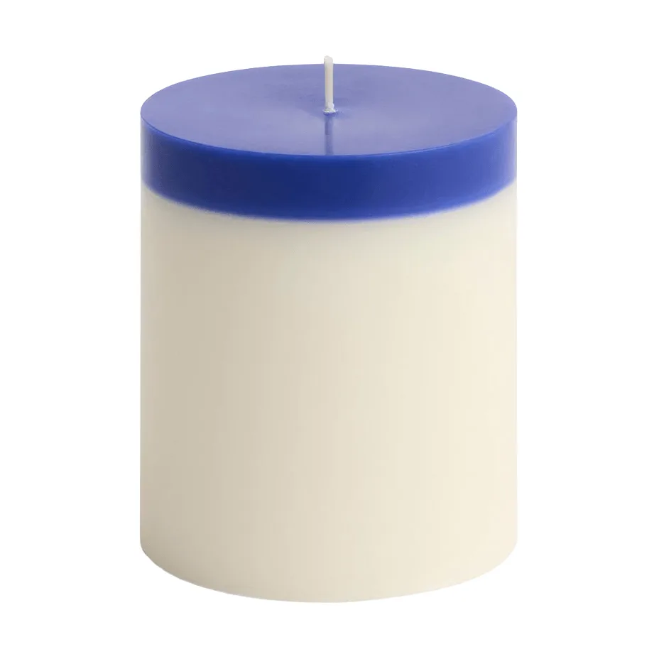 Silo Candle blokklys, Ivory-royal blue, Ø9,5×11 cm HAY