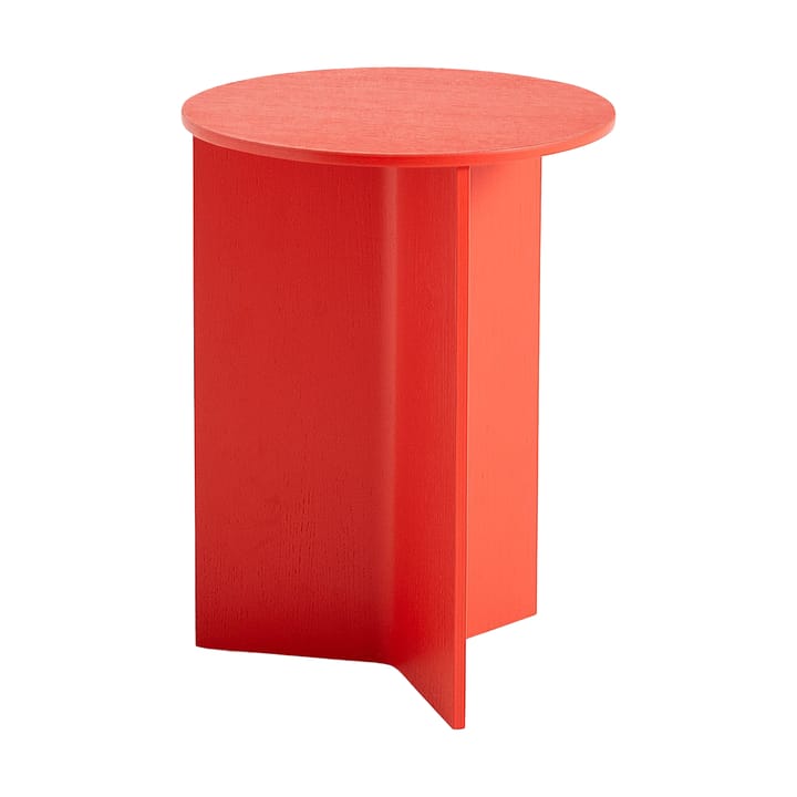 Slit high sidebord Ø35 cm, Candy red lacquered oak HAY