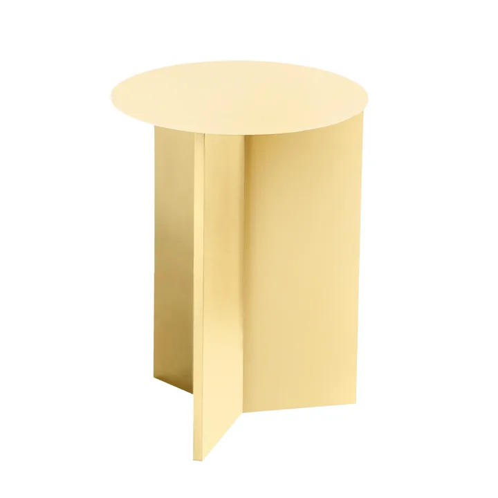 Slit high sidebord Ø35 cm - Light yellow - HAY