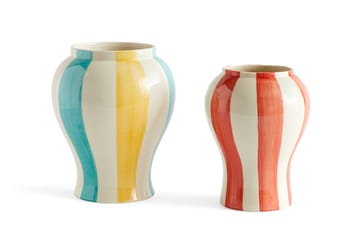 Sobremesa stripe vase L 25 cm - Grønn-gul - HAY