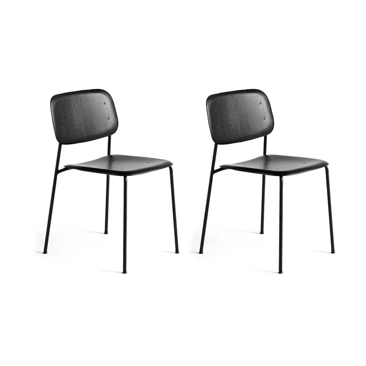 Soft Edge 40 stol, Black oak-svart stålstativ, 2-pakning - HAY