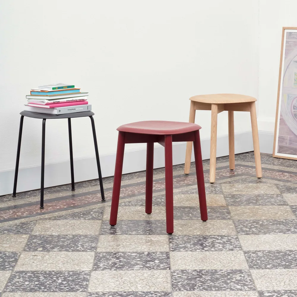 Soft Edge 72 krakk, Svart eik-svart eik stativ HAY