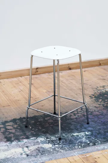 Soft Edge 85 Low barstol - white, krom stål stativ - HAY