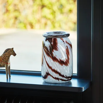 Splash Roll Neck vase L 27 cm - Coffee-white - HAY