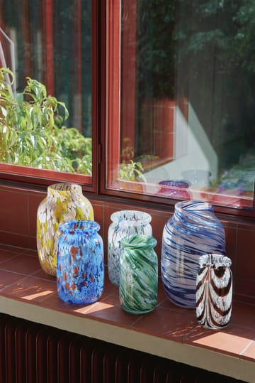 Splash Roll Neck vase XS 19 cm - Coffe and white - HAY