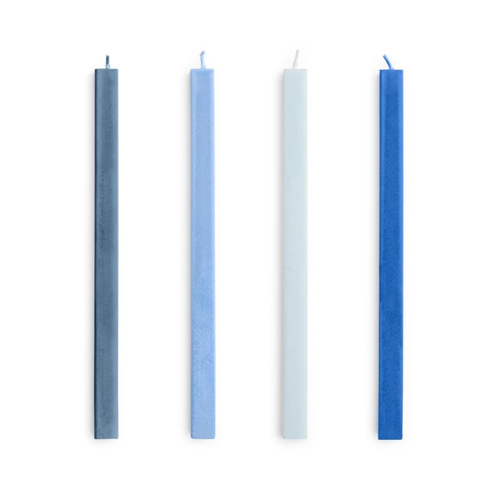 Square Candle lys mix 4-pack - Blues - HAY