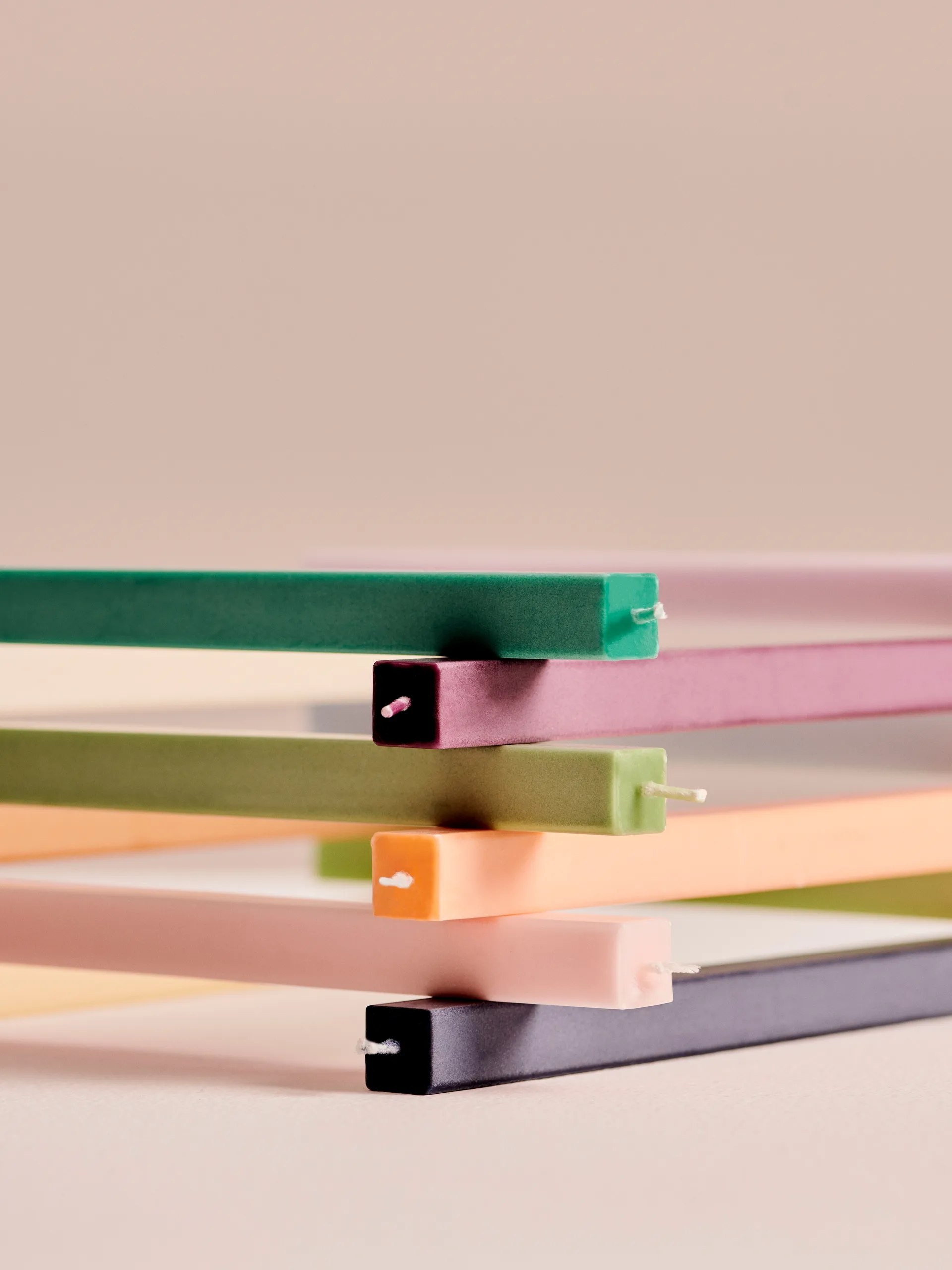 Square Candle lys mix 4-pack, Pastel HAY