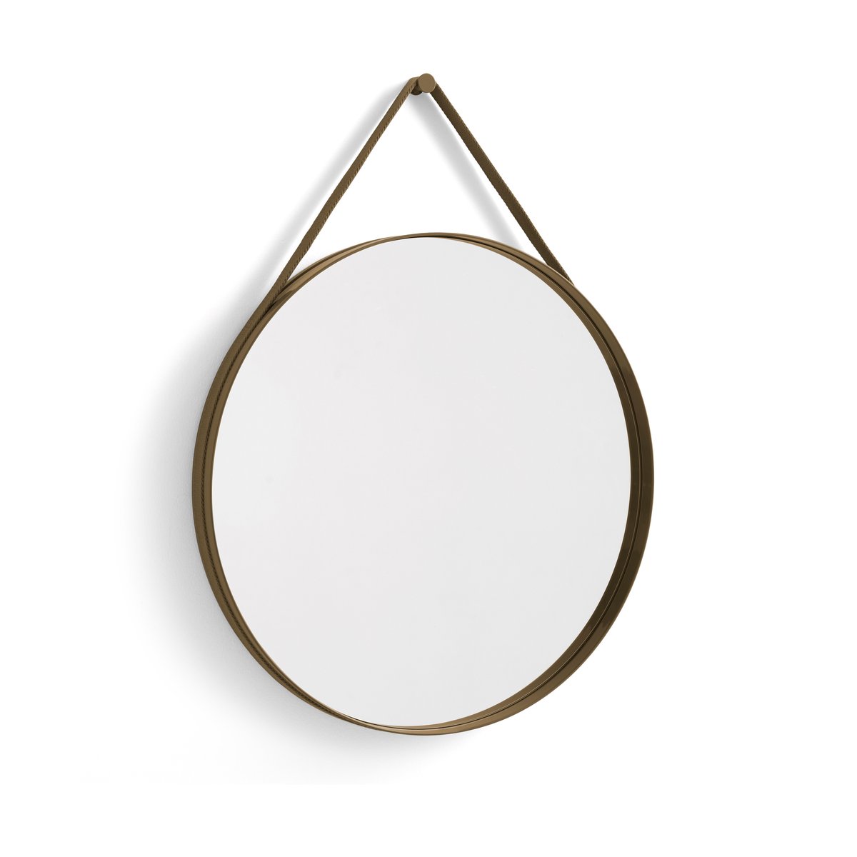 Bilde av HAY Strap Mirror speil Ø 70 cm Light brown