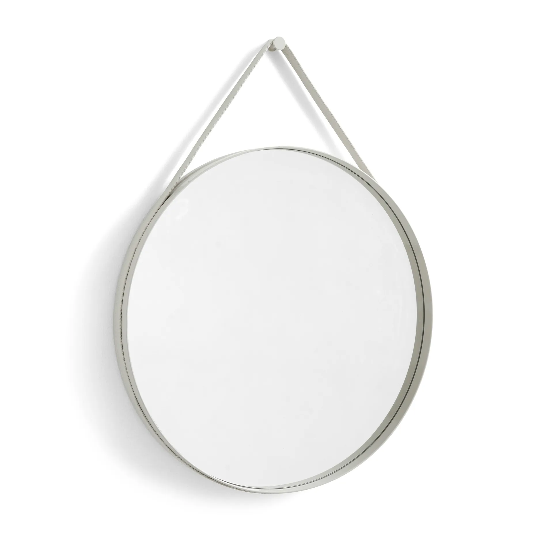 Strap Mirror speil Ø 70 cm, Light grey HAY