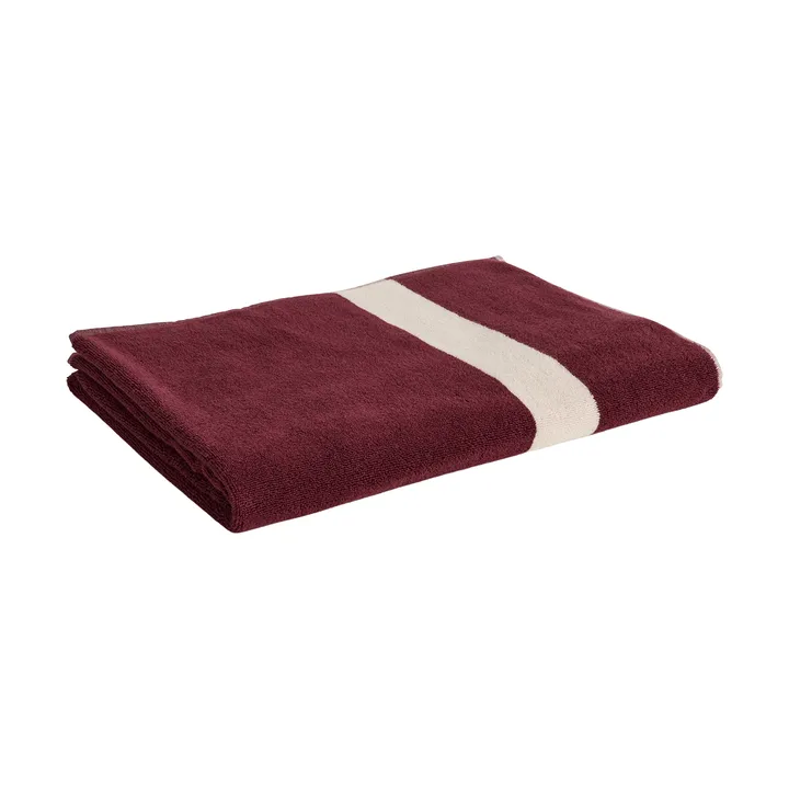 Stripe håndkle - Burgundy, 100x150 cm - HAY