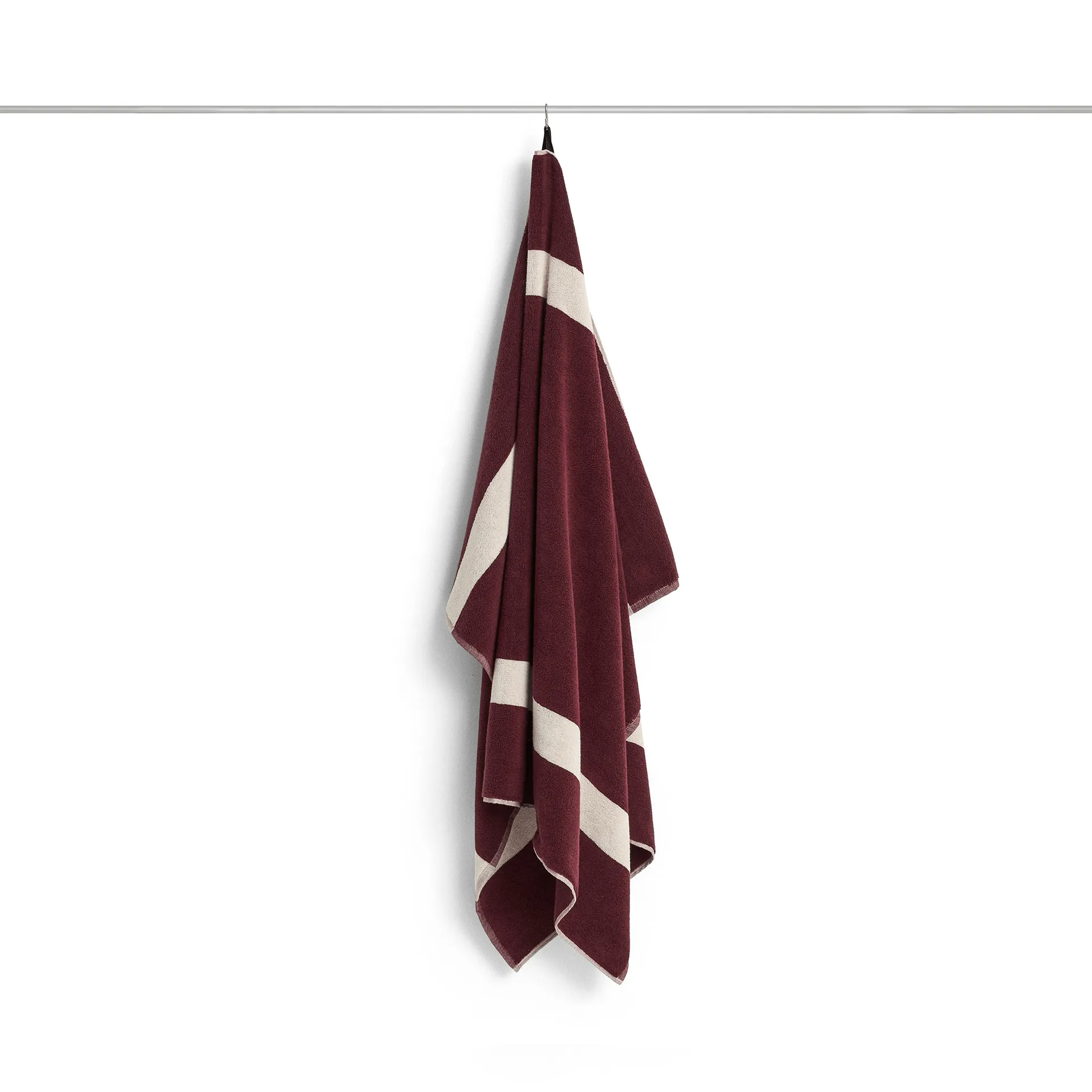 Stripe håndkle, Burgundy, 100x150 cm HAY