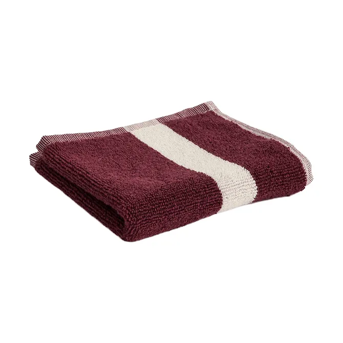 Stripe håndkle - Burgundy, 30×30 cm - HAY