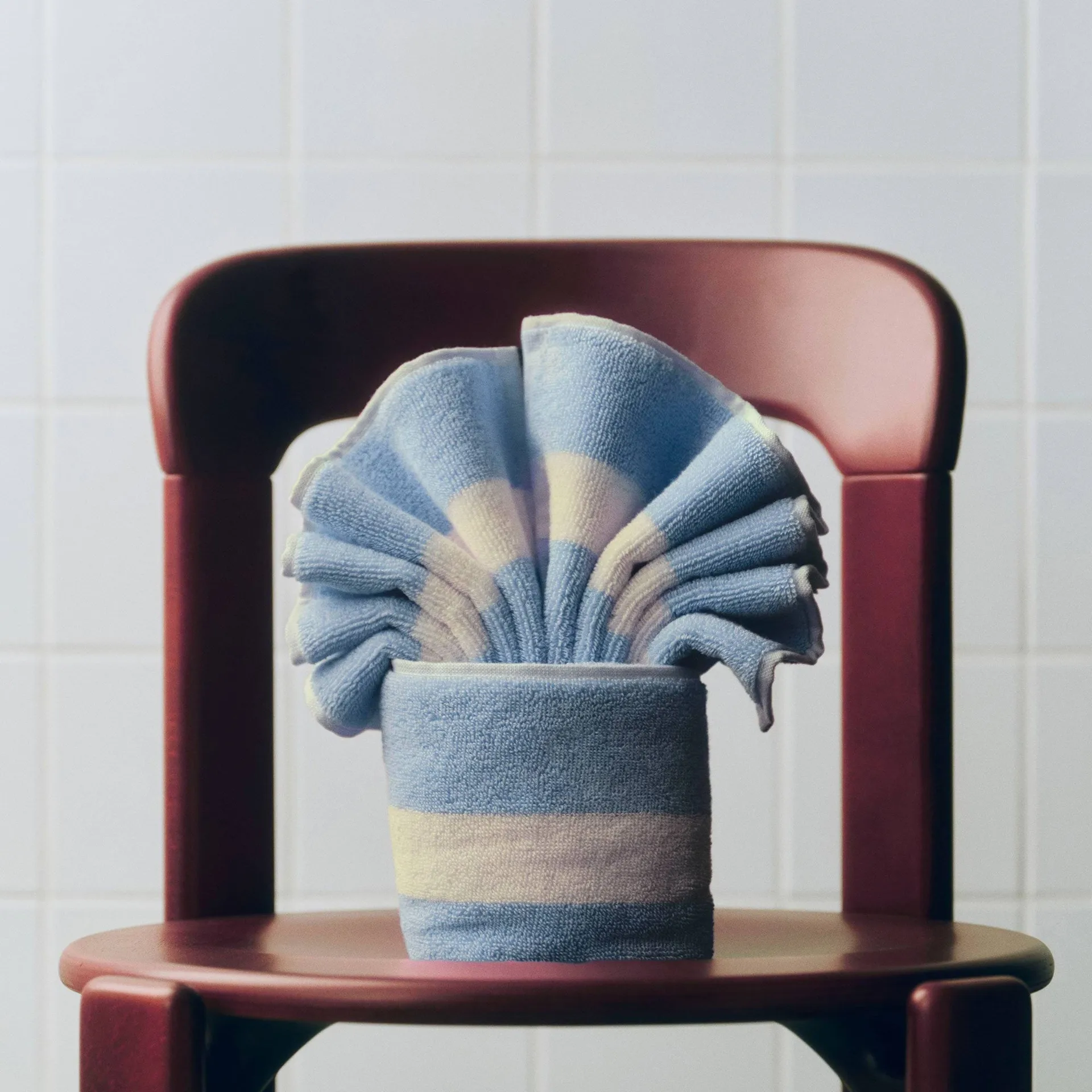Stripe håndkle, Dusty blue, 40×60 cm HAY