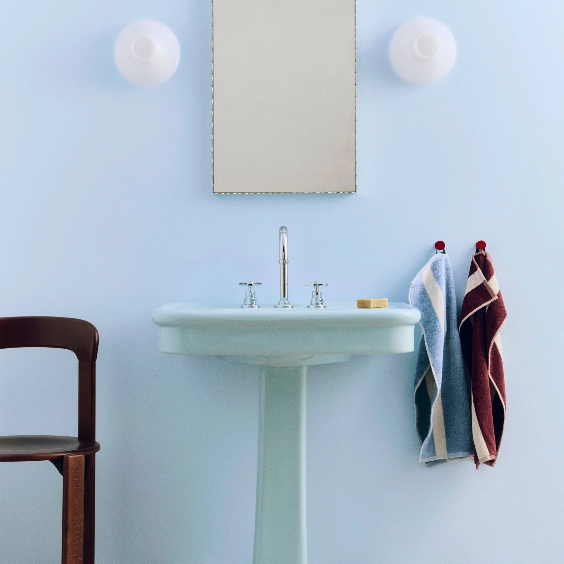 Stripe håndkle, Dusty blue, 40×60 cm HAY