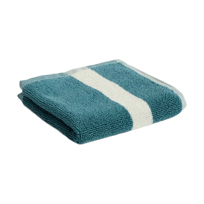Stripe håndkle - Petrol blue, 30x30 - HAY